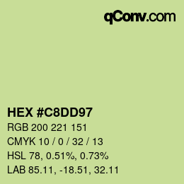 カラーコード: HEX #C8DD97 | qconv.com