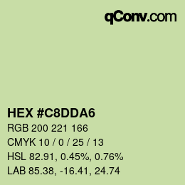 Color code: HEX #C8DDA6 | qconv.com