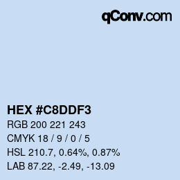 カラーコード: HEX #C8DDF3 | qconv.com