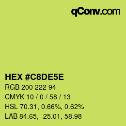 Farbcode: HEX #C8DE5E | qconv.com