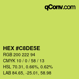 カラーコード: HEX #C8DE5E | qconv.com