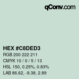 Color code: HEX #C8DED3 | qconv.com