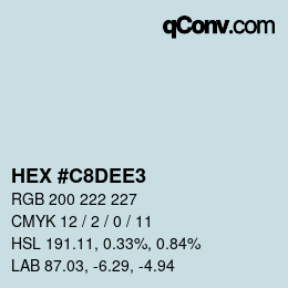 Color code: HEX #C8DEE3 | qconv.com