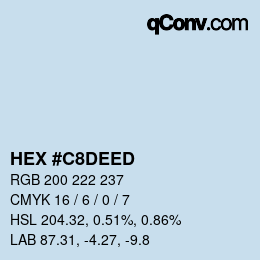 Farbcode: HEX #C8DEED | qconv.com