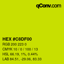 カラーコード: HEX #C8DF00 | qconv.com