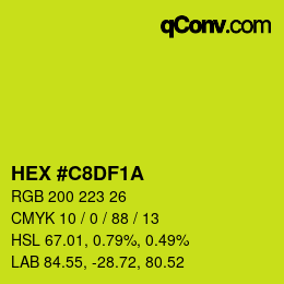 Color code: HEX #C8DF1A | qconv.com