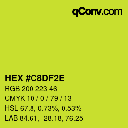 Color code: HEX #C8DF2E | qconv.com