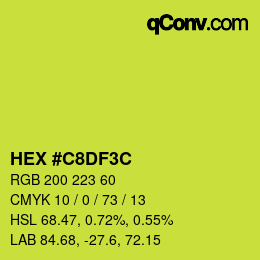 Color code: HEX #C8DF3C | qconv.com