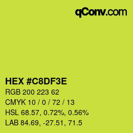 Code couleur: HEX #C8DF3E | qconv.com