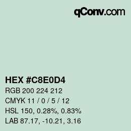 Color code: HEX #C8E0D4 | qconv.com