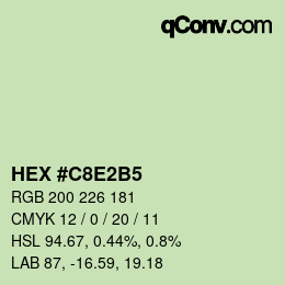 カラーコード: HEX #C8E2B5 | qconv.com
