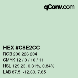 Farbcode: HEX #C8E2CC | qconv.com