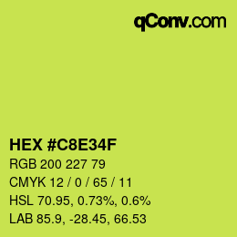 Color code: HEX #C8E34F | qconv.com