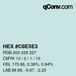 Color code: HEX #C8E5E3 | qconv.com