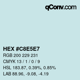 Color code: HEX #C8E5E7 | qconv.com
