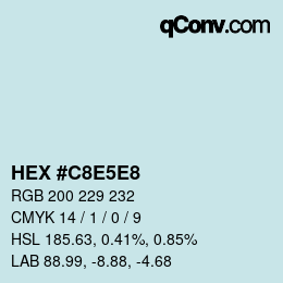 Color code: HEX #C8E5E8 | qconv.com