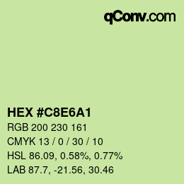 Color code: HEX #C8E6A1 | qconv.com