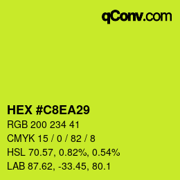 颜色代码: HEX #C8EA29 | qconv.com