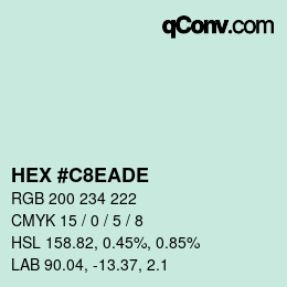 Color code: HEX #C8EADE | qconv.com