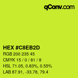 Color code: HEX #C8EB2D | qconv.com