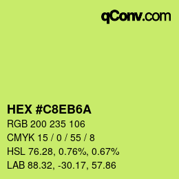 Color code: HEX #C8EB6A | qconv.com