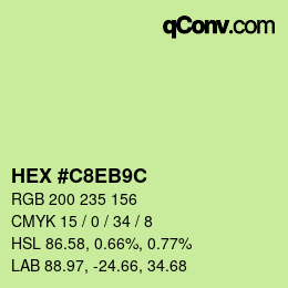 Color code: HEX #C8EB9C | qconv.com