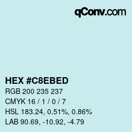 カラーコード: HEX #C8EBED | qconv.com