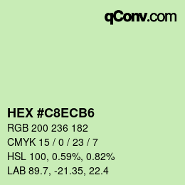 カラーコード: HEX #C8ECB6 | qconv.com