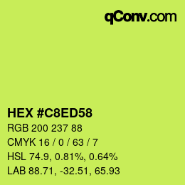 Color code: HEX #C8ED58 | qconv.com