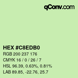 カラーコード: HEX #C8EDB0 | qconv.com