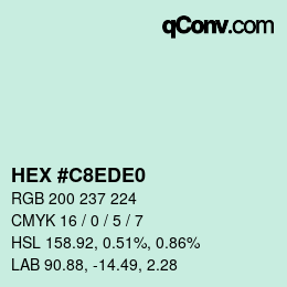Color code: HEX #C8EDE0 | qconv.com