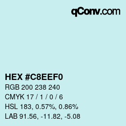 Color code: HEX #C8EEF0 | qconv.com