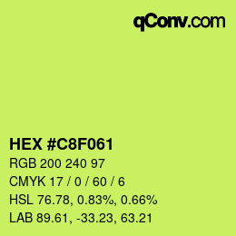 Color code: HEX #C8F061 | qconv.com