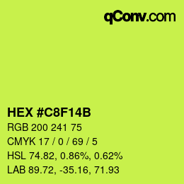 Color code: HEX #C8F14B | qconv.com