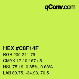 Color code: HEX #C8F14F | qconv.com
