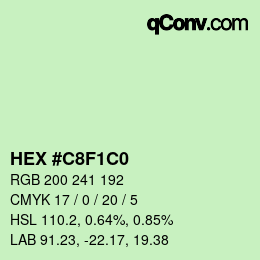 Color code: HEX #C8F1C0 | qconv.com