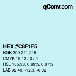 Color code: HEX #C8F1F5 | qconv.com