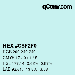 Color code: HEX #C8F2F0 | qconv.com