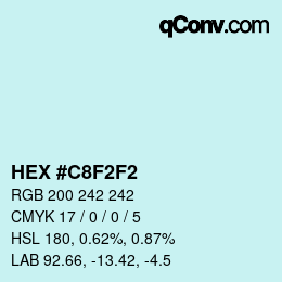 Color code: HEX #C8F2F2 | qconv.com