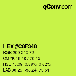 Color code: HEX #C8F348 | qconv.com