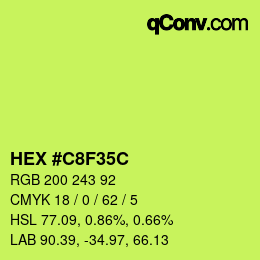 Color code: HEX #C8F35C | qconv.com