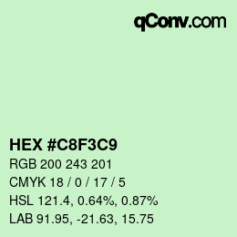 Color code: HEX #C8F3C9 | qconv.com