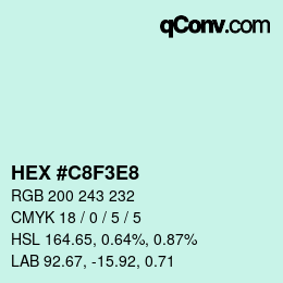 Color code: HEX #C8F3E8 | qconv.com