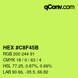 Color code: HEX #C8F45B | qconv.com