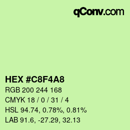Color code: HEX #C8F4A8 | qconv.com