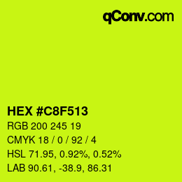 Color code: HEX #C8F513 | qconv.com