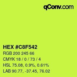 カラーコード: HEX #C8F542 | qconv.com