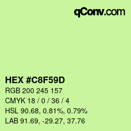 カラーコード: HEX #C8F59D | qconv.com