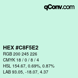 Color code: HEX #C8F5E2 | qconv.com