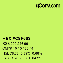 Color code: HEX #C8F663 | qconv.com